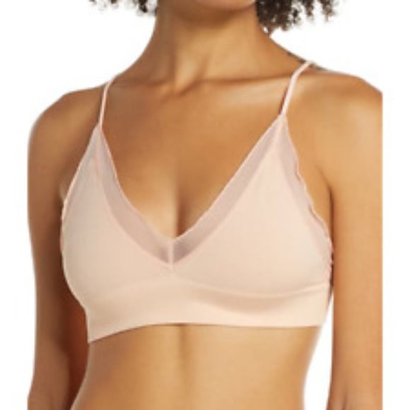 NEW! FREE PEOPLE INTIMATELY nude charlee yoga sports bikini bralette mesh bra - Picture 2 of 8